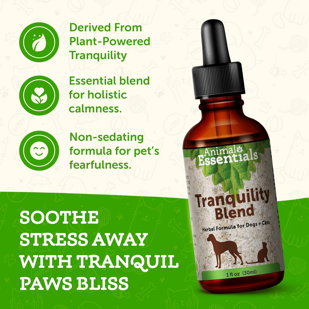 Animal Essentials Tranquil Times Herbal Tonic to Manage Stress & Calm for Dogs & Cats