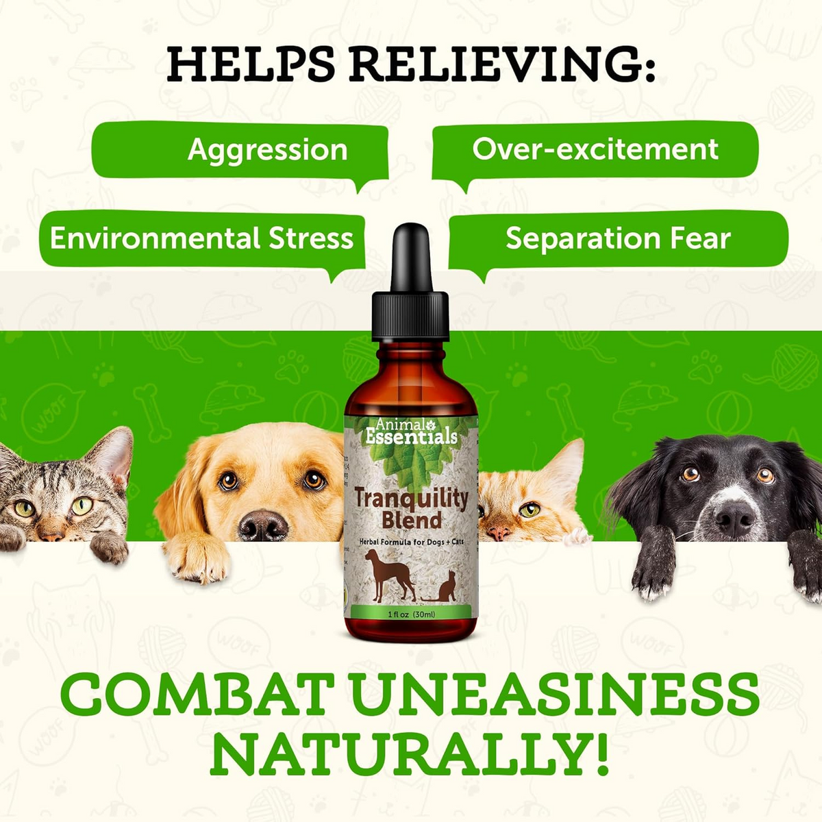 Animal Essentials Tranquil Times Herbal Tonic to Manage Stress & Calm for Dogs & Cats
