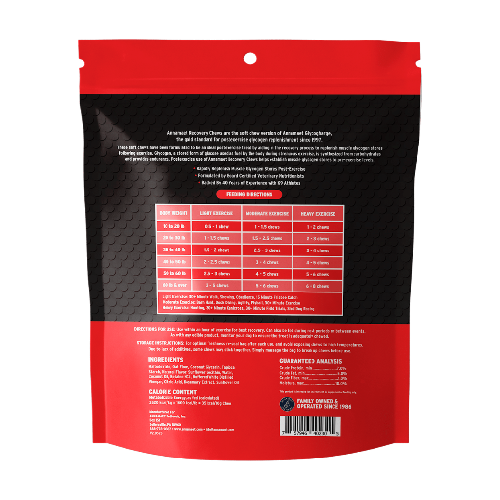 Annamaet Recovery Chews Post-Exercise Treats for Dogs