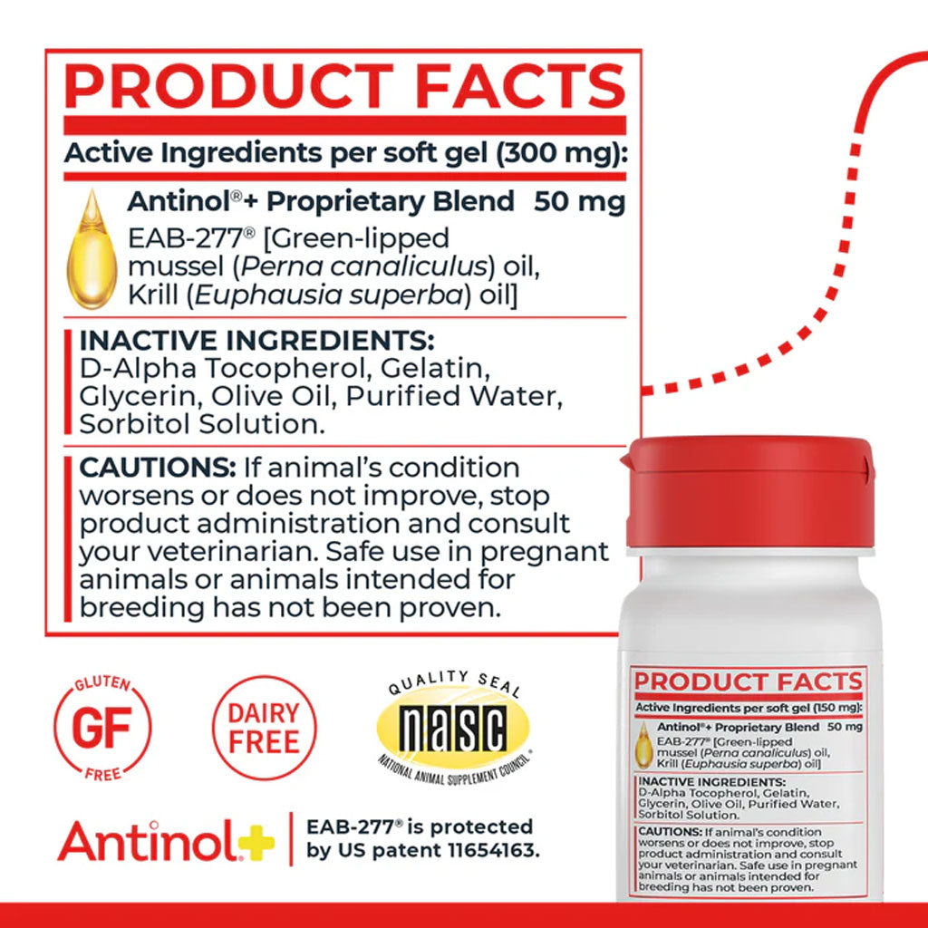 Antinol+ Plus Enhanced Daily Joint and Mobility Support for Cats, 30 Soft Gels