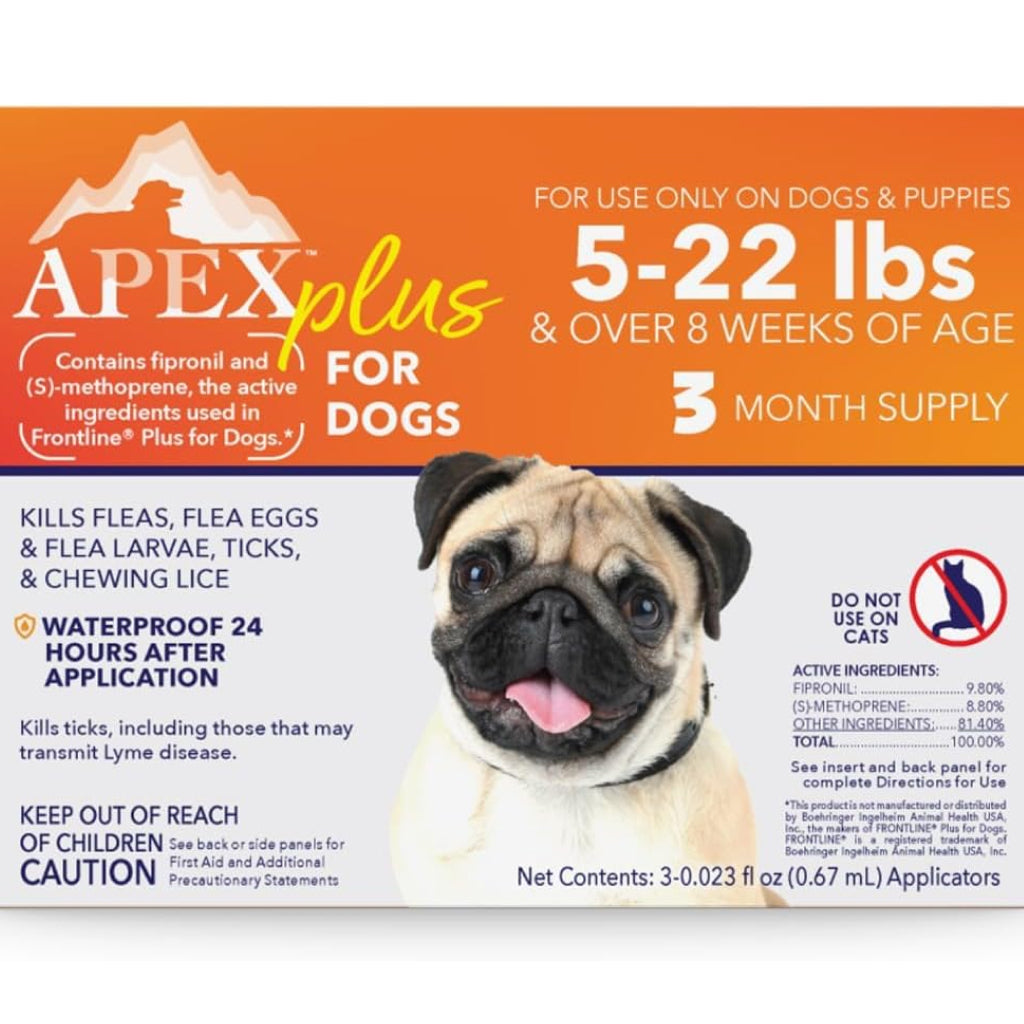 Apex Plus Topical Flea & Tick Prevention for Dogs, 5-22 lbs, 3 Doses