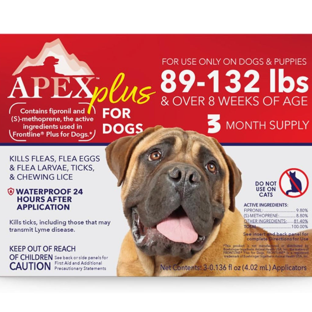 Apex Plus Topical Flea & Tick Prevention for Dogs, 89-132 lbs, 3 Doses