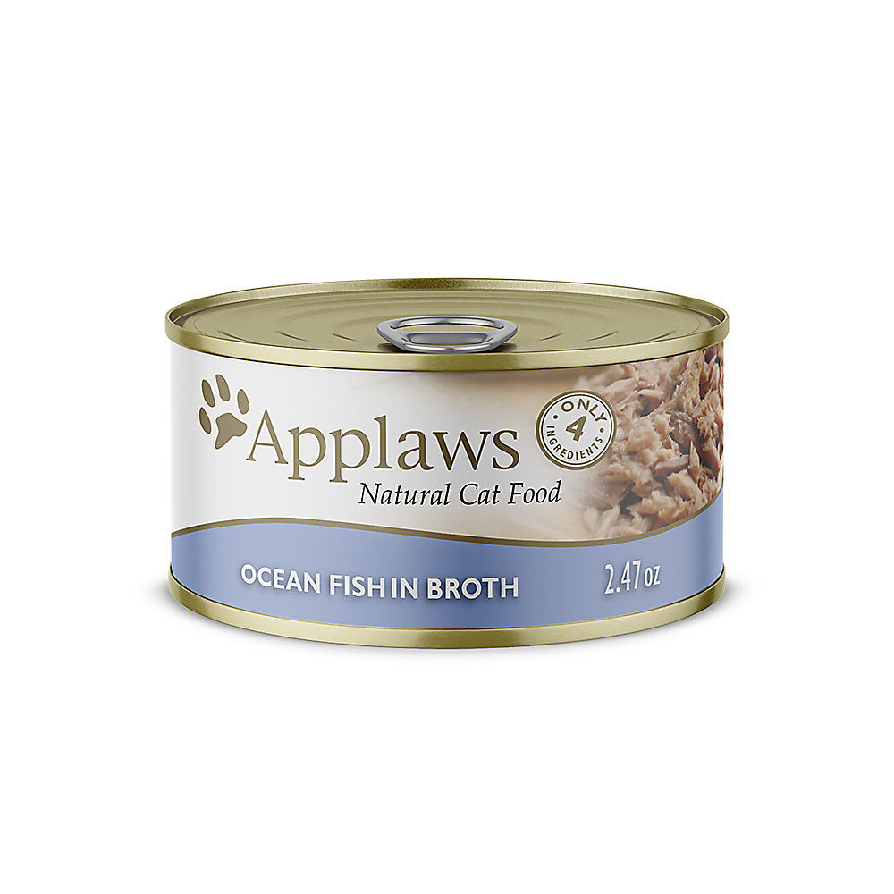 Applaws Natural Wet Cat Food Ocean Fish in Broth, 2.47-oz, case of 24