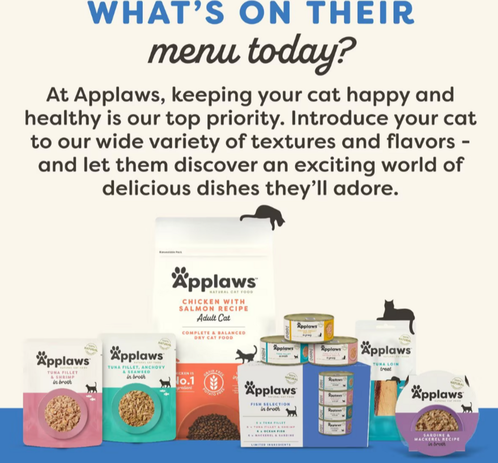 Applaws Natural Wet Cat Food Tuna with Shrimp in Broth, 5.5-oz, case of 24