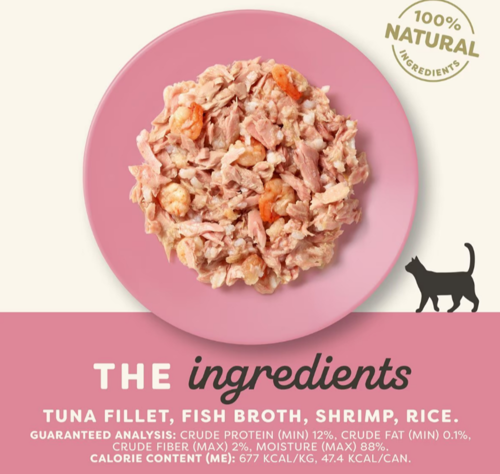 Applaws Natural Wet Cat Food Tuna with Shrimp in Broth, 5.5-oz, case of 24