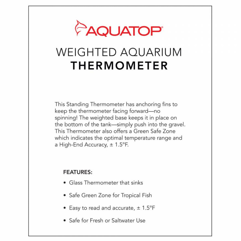 Aquatop Standing Glass Thermometer with Weighted Claw