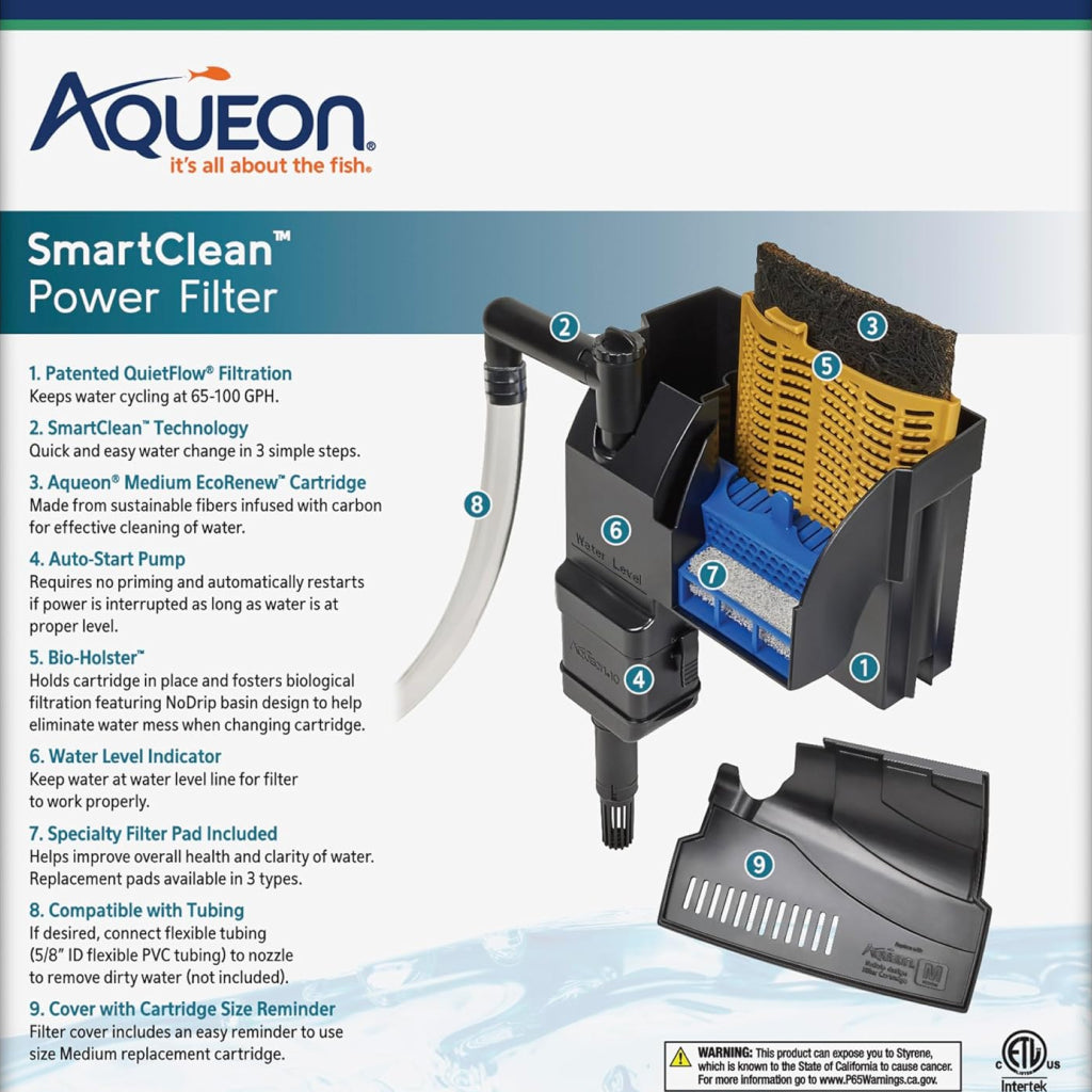 Aqueon SmartClean Power Filter with EcoRenew Filter Cartridge