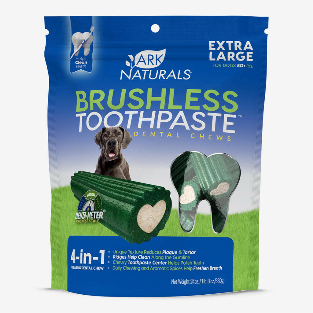 Ark Naturals 4-in-1 Brushless Toothpaste Chews for Extra Large Dental Dogs (24 oz)
