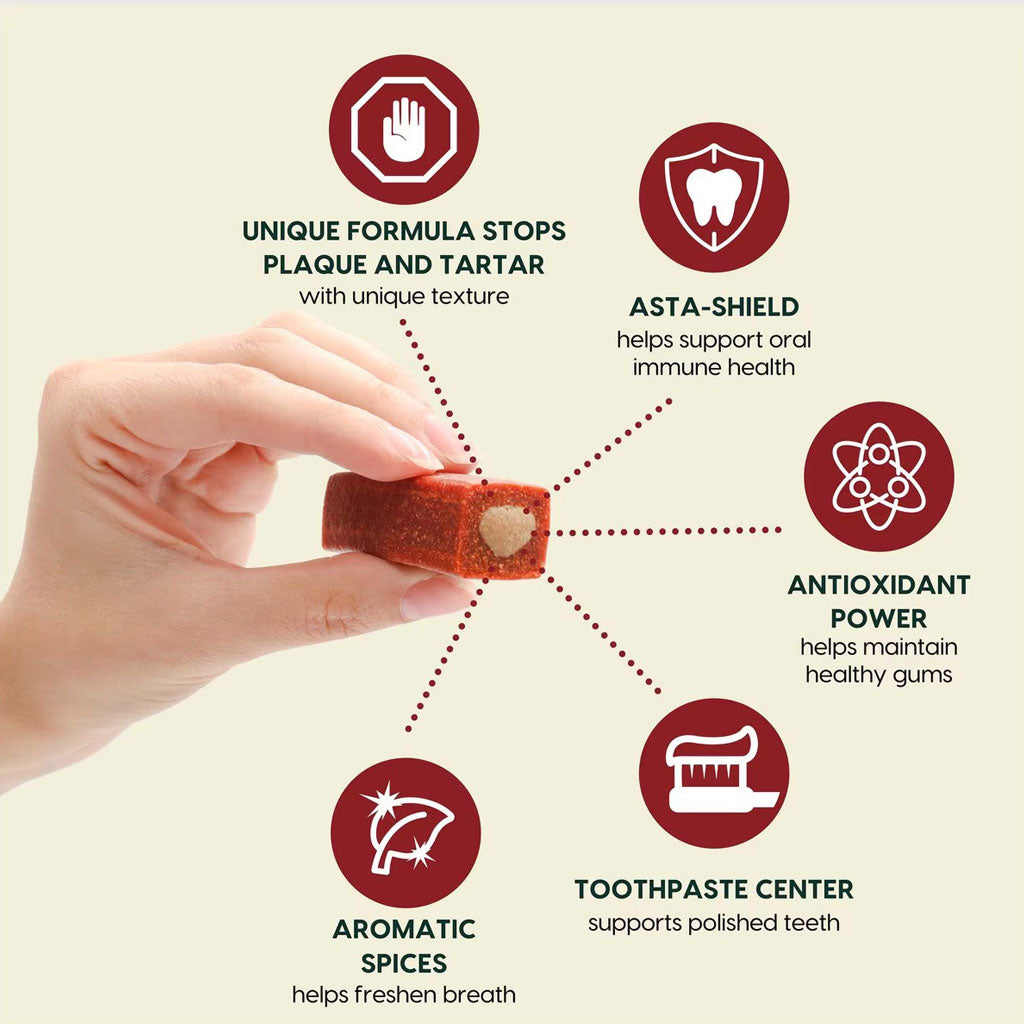 Ark Naturals 5-in-1 Protection  Brushless Toothpaste Dental Chews for Medium Breed Dogs, 18-oz