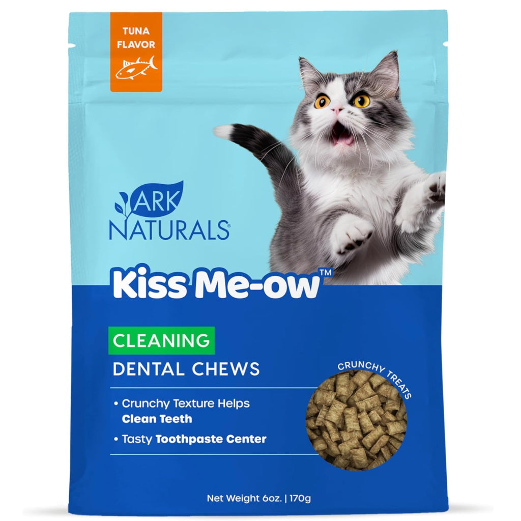 Ark Naturals Kiss Me-Ow Cleaning Dental Chews Crunchy Cat Treats, Tuna Flavor