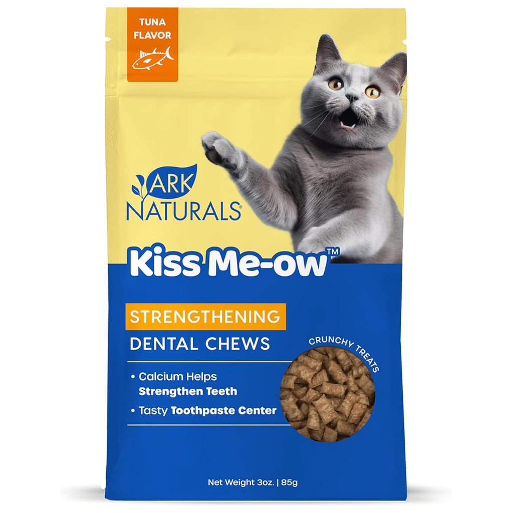 Ark Naturals Kiss Me-Ow Strengthening Dental Chews Crunchy Cat Treats, Tuna Flavor