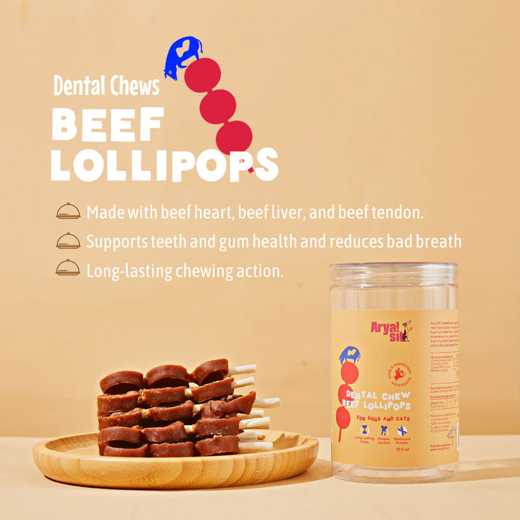 Arya Sit Dental Chew Beef Lollipop for Dogs & Cats