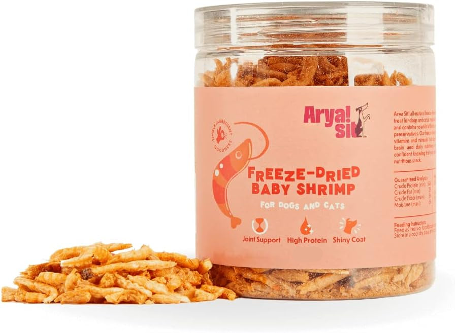 Arya Sit Freeze-Dried Baby Shrimp Treats for Dogs & Cats
