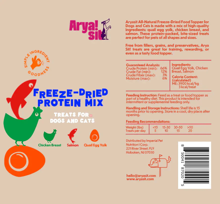 Arya Sit Freeze-Dried Balanced Mix in Small Bites Treats for Dogs & Cats