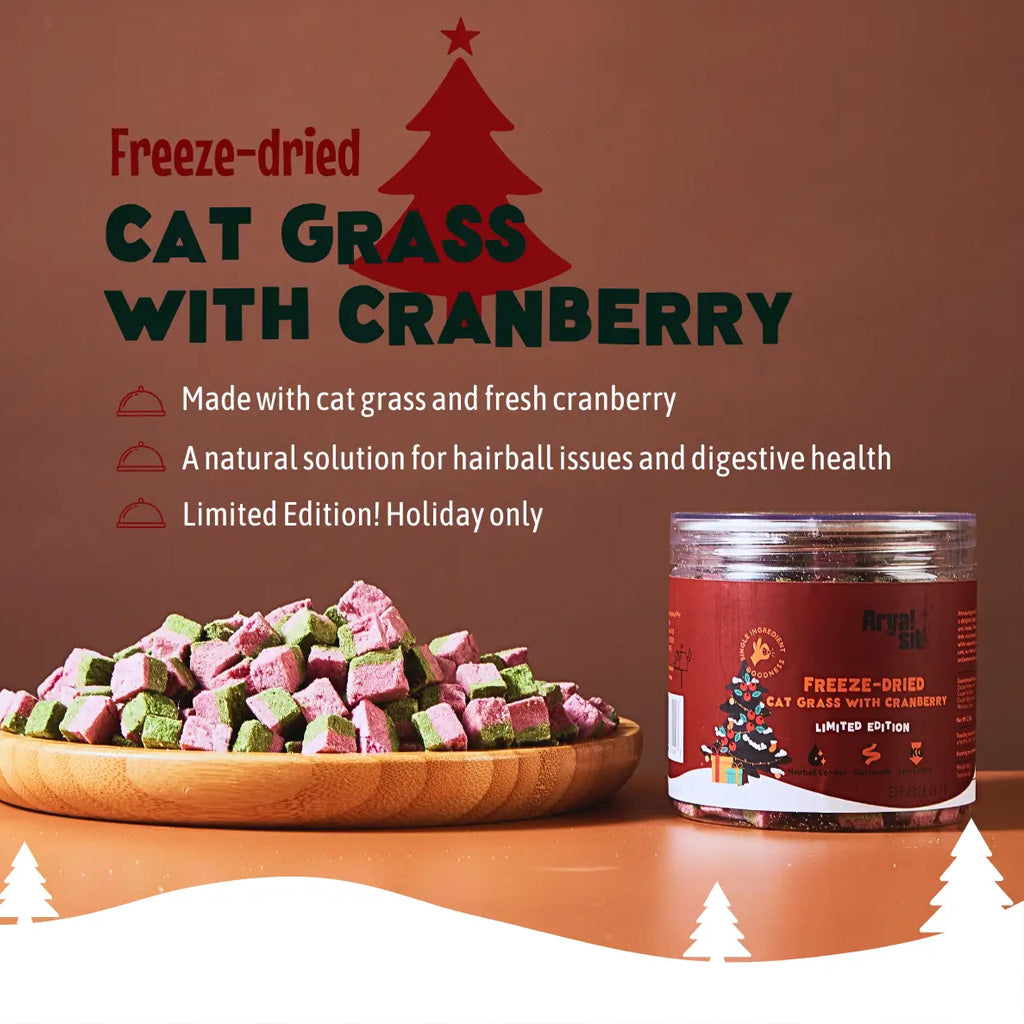Arya Sit Freeze-Dried Cat Grass with Cranberry Limited Edition