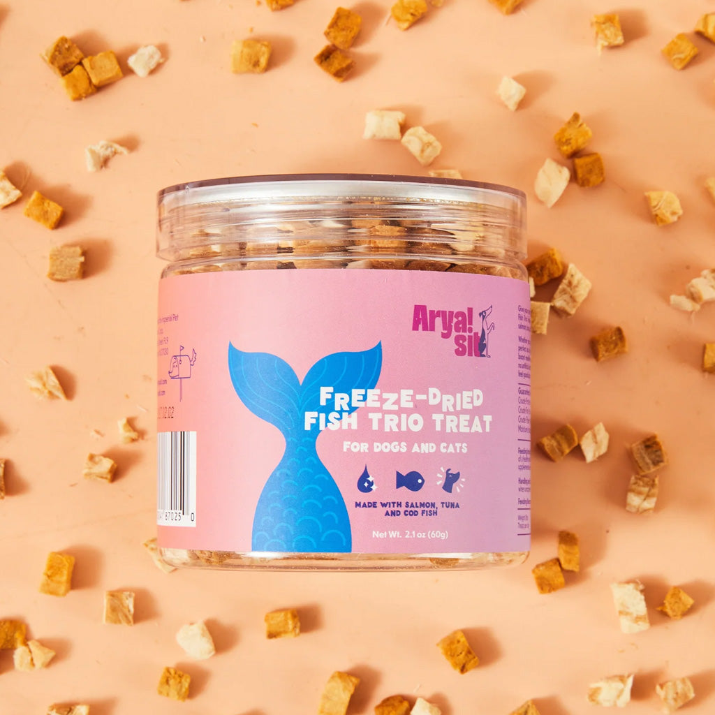 Arya Sit Freeze-Dried Fish Trio Treat for Dogs & Cats