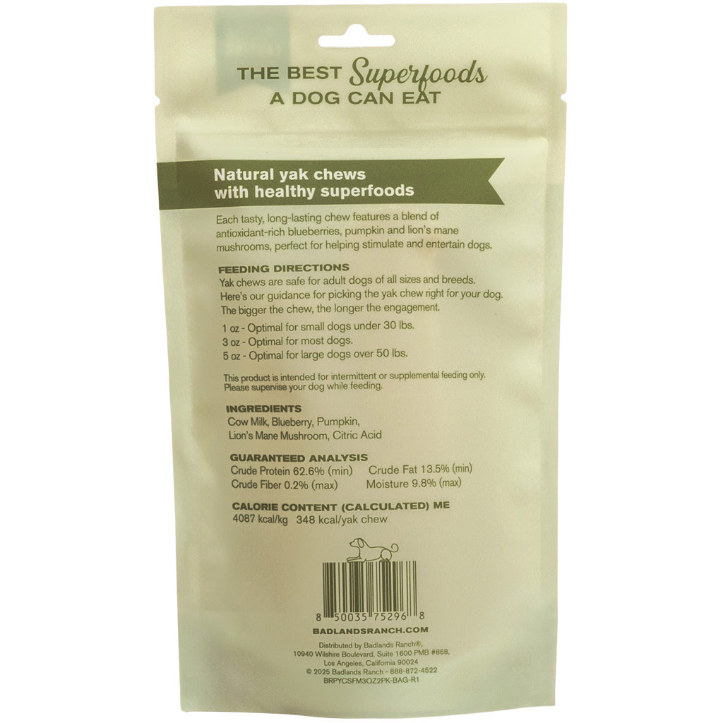 Badlands Ranch Superchew Superfood Formula Dog Chews, Medium, 3-oz