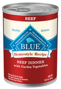 Blue Buffalo Homestyle Recipe Adult Beef Dinner with Garden Vegetables Canned Dog Food, 12.5-oz, case of 12