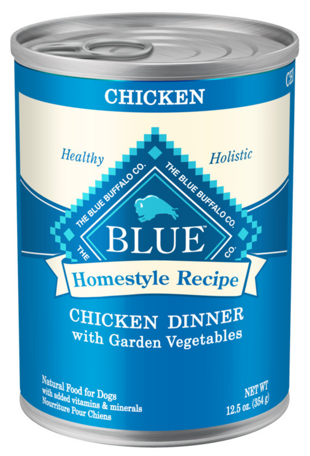 Blue Buffalo Homestyle Recipe Adult Chicken Dinner with Garden Vegetables Canned Dog Food, 12.5-oz, case of 12