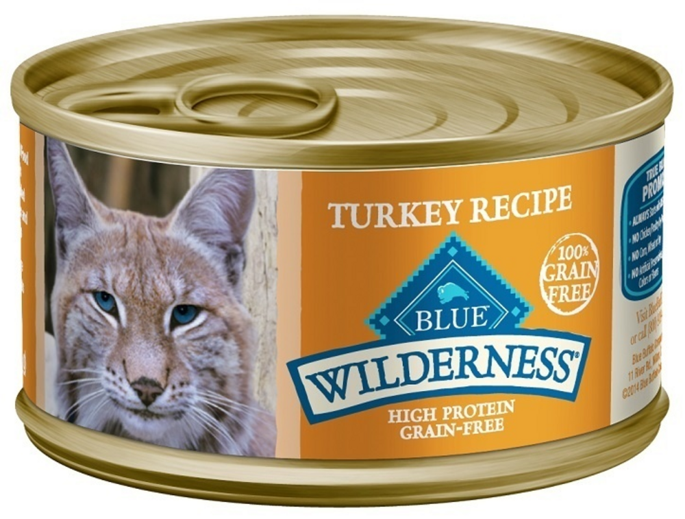 Blue Buffalo Wilderness High-Protein Grain-Free Adult Turkey Recipe Canned Cat Food, 5.5-oz, case of 24
