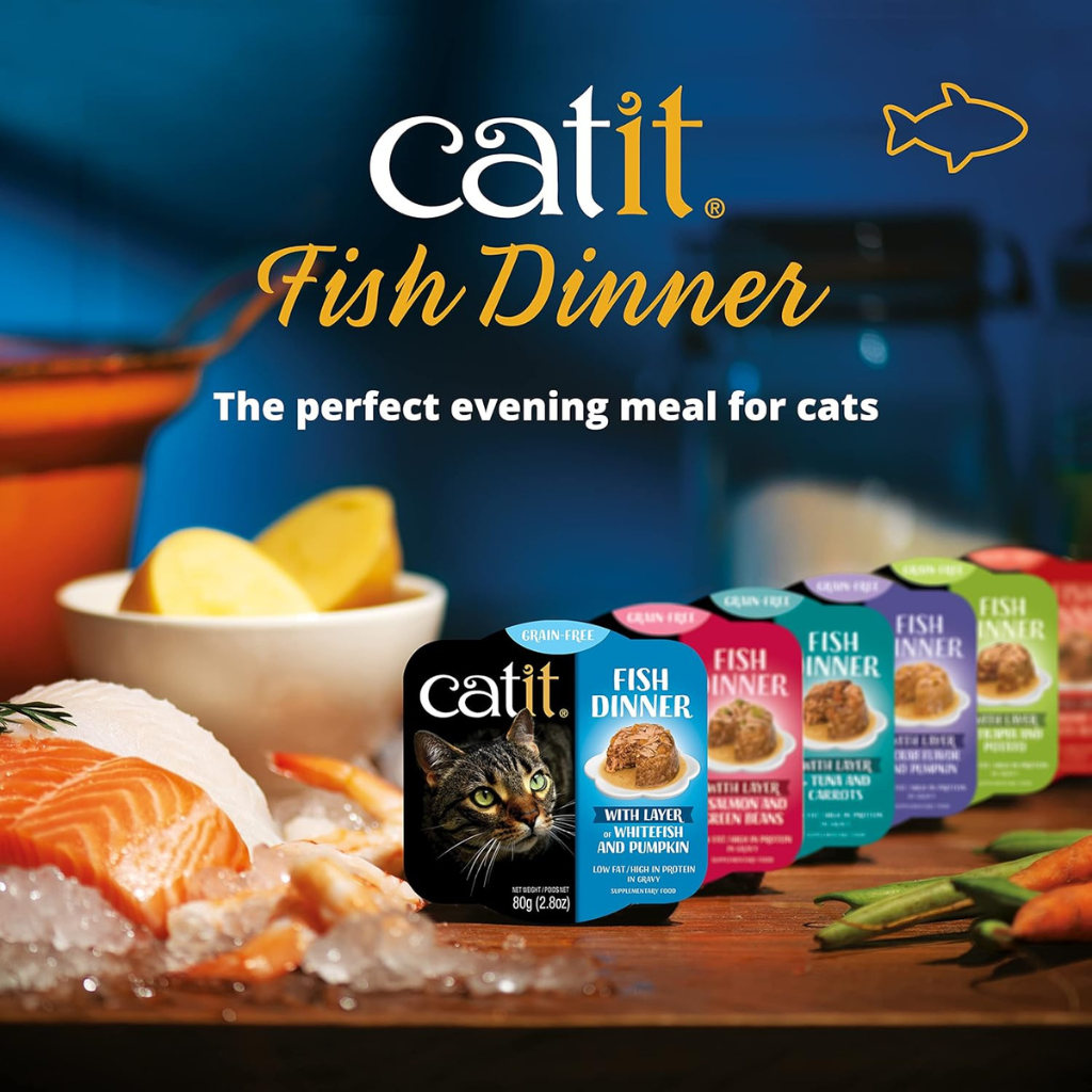 Catit Fish Dinner with Salmon & Green Beans Wet Cat Food (2.8 oz)