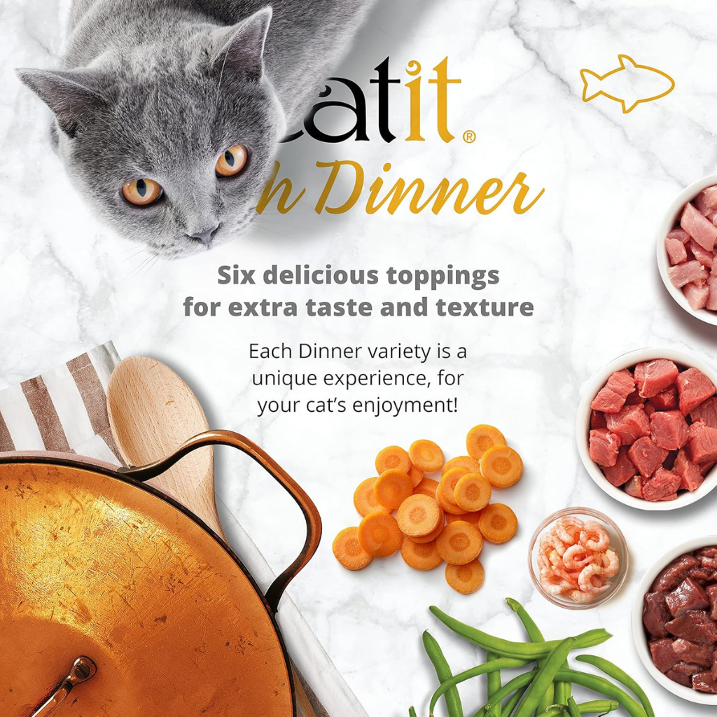 Catit Fish Dinner with Salmon & Green Beans Wet Cat Food (2.8 oz)