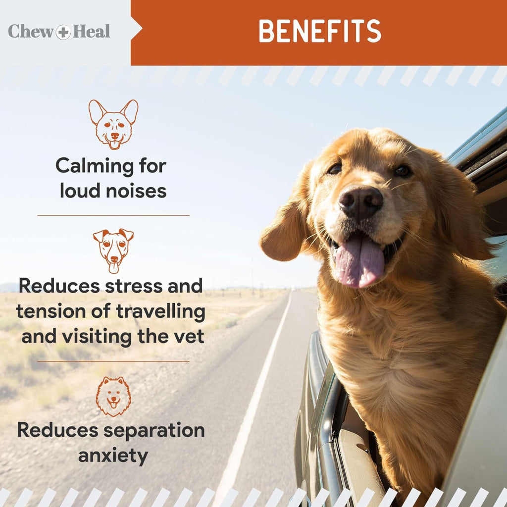 Chew + Heal Anxiety + Stress Calming Treats for Dogs