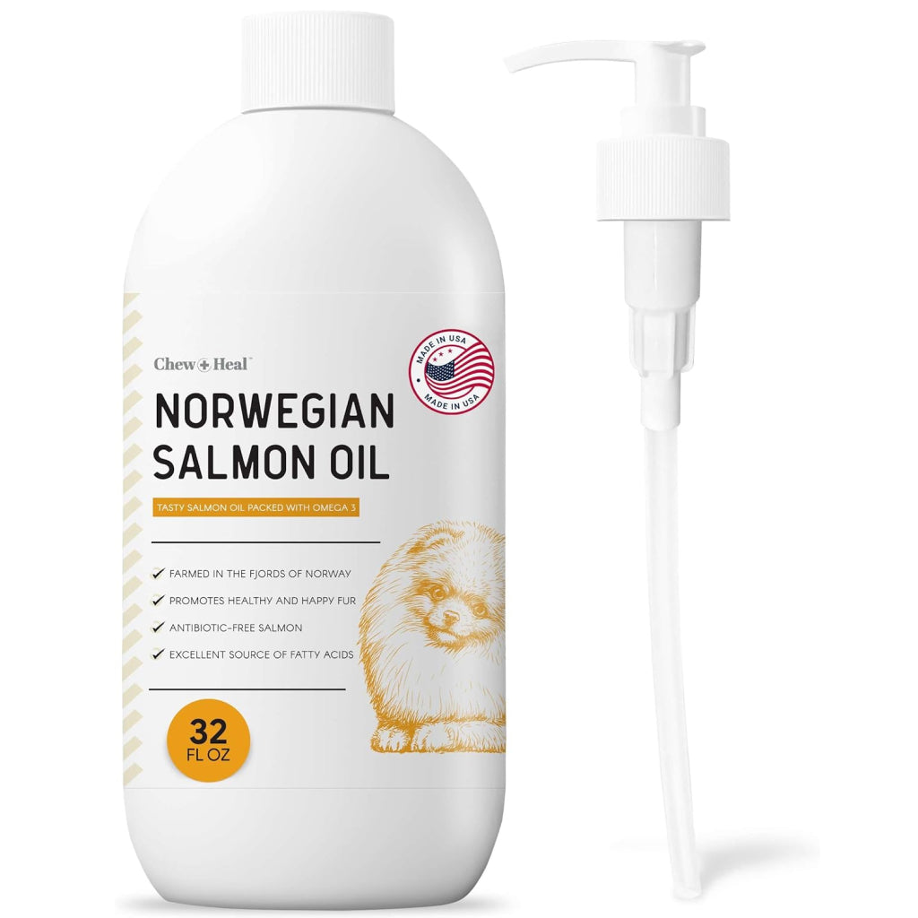 Chew + Heal Norwegian Salmon Oil Skin & Coat Supplement For Dogs & Cats