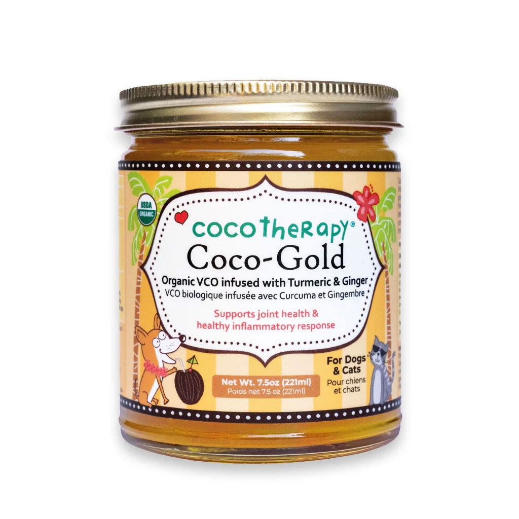 Cocotherapy Coco-Gold USDA Certified Organic Coconut Oil infused with Organic Turmeric and Organic Ginger, 7.5-oz