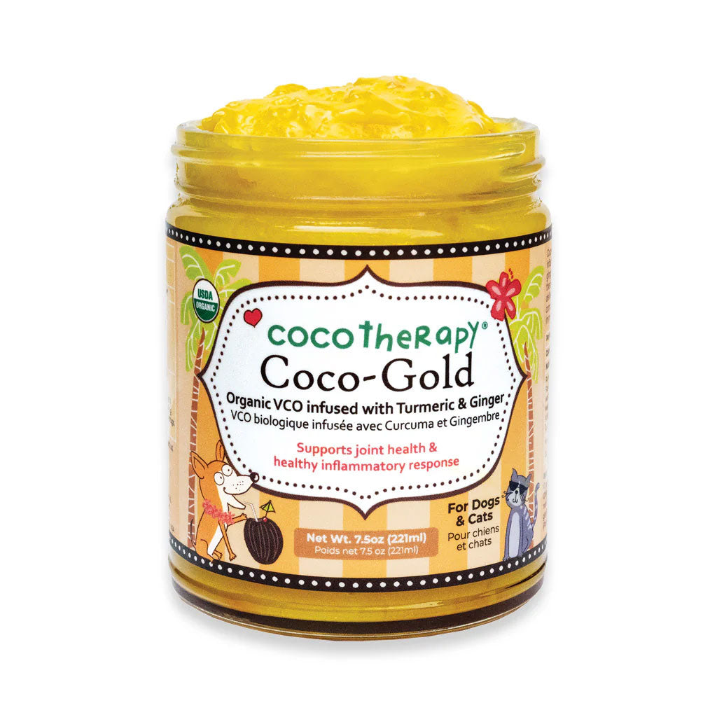 Cocotherapy Coco-Gold USDA Certified Organic Coconut Oil infused with Organic Turmeric and Organic Ginger, 7.5-oz
