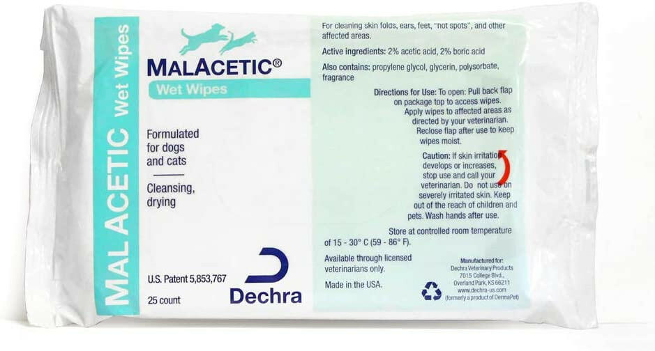 Dechra MalAcetic Wipes for Dogs and Cats