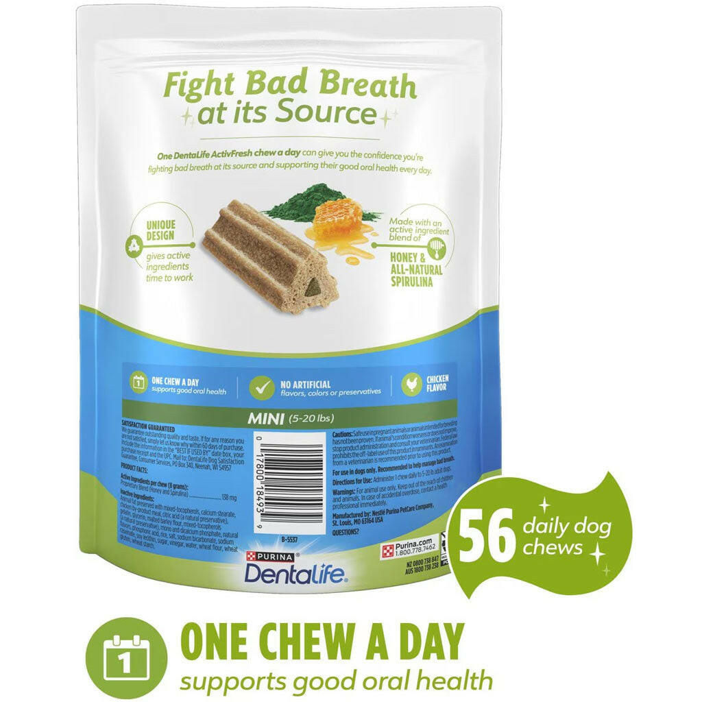 DentaLife ActivFresh Daily Mini Dental Dog Treats, 56 count