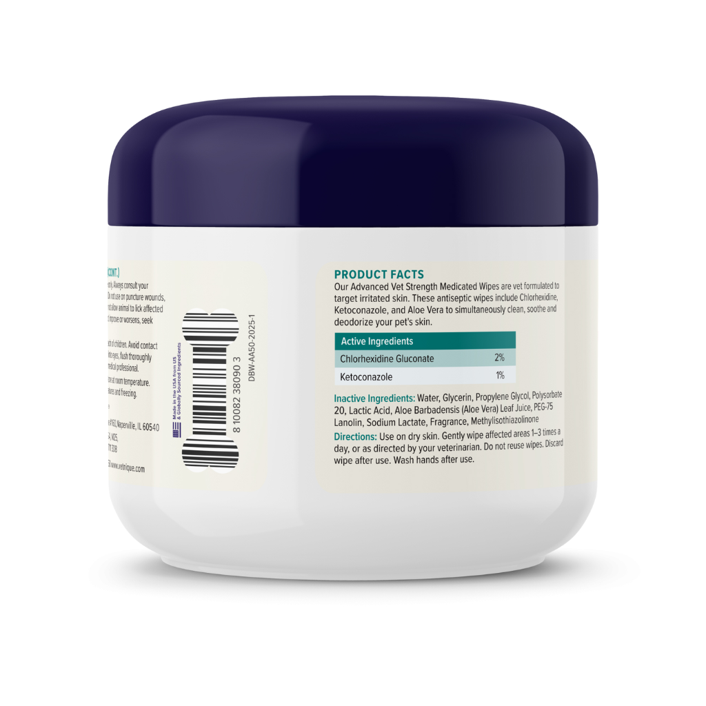 Dermabliss Advanced Vet Strength Medicated Wipes, 50 ct