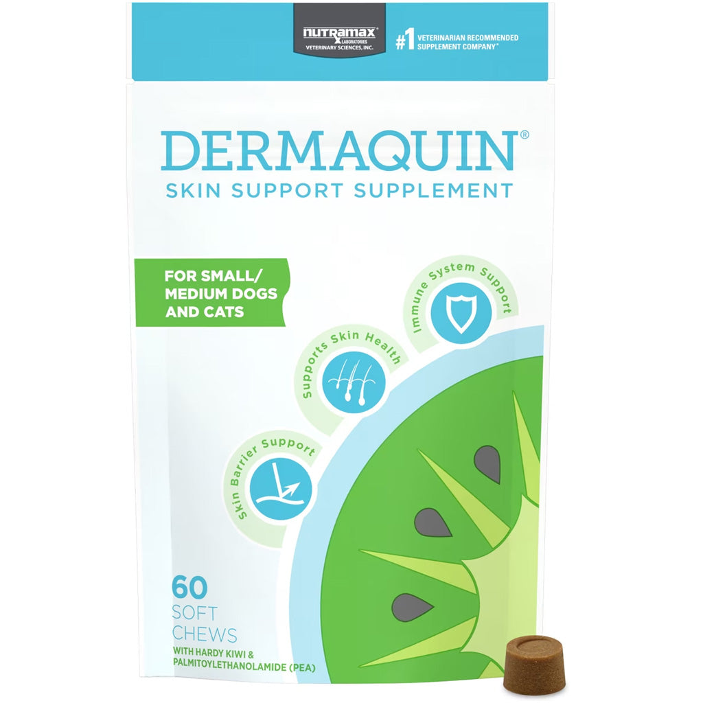 Dermaquin Soft Chews Skin Support Supplement for Dogs & Cats, 60-count