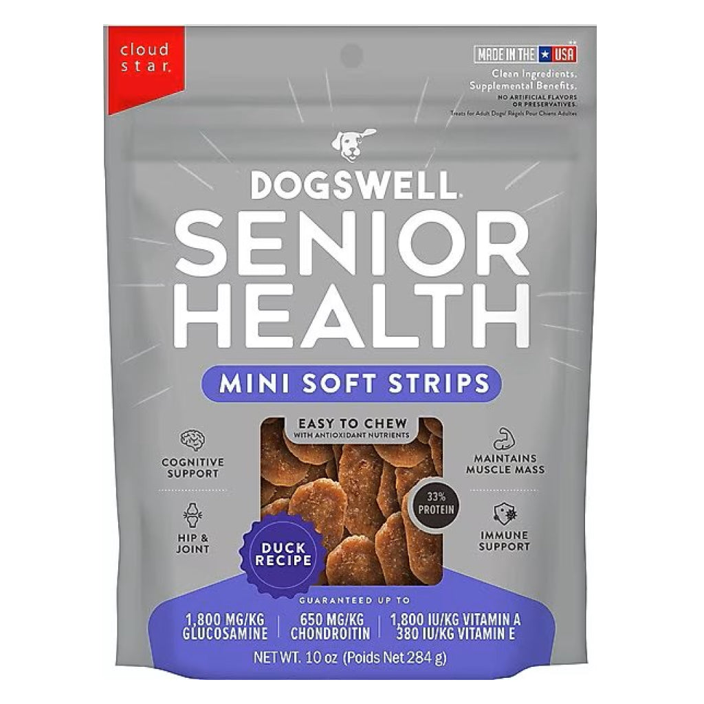 Dogswell Senior Health Mini Soft Strips Duck Recipe Treats For Dogs