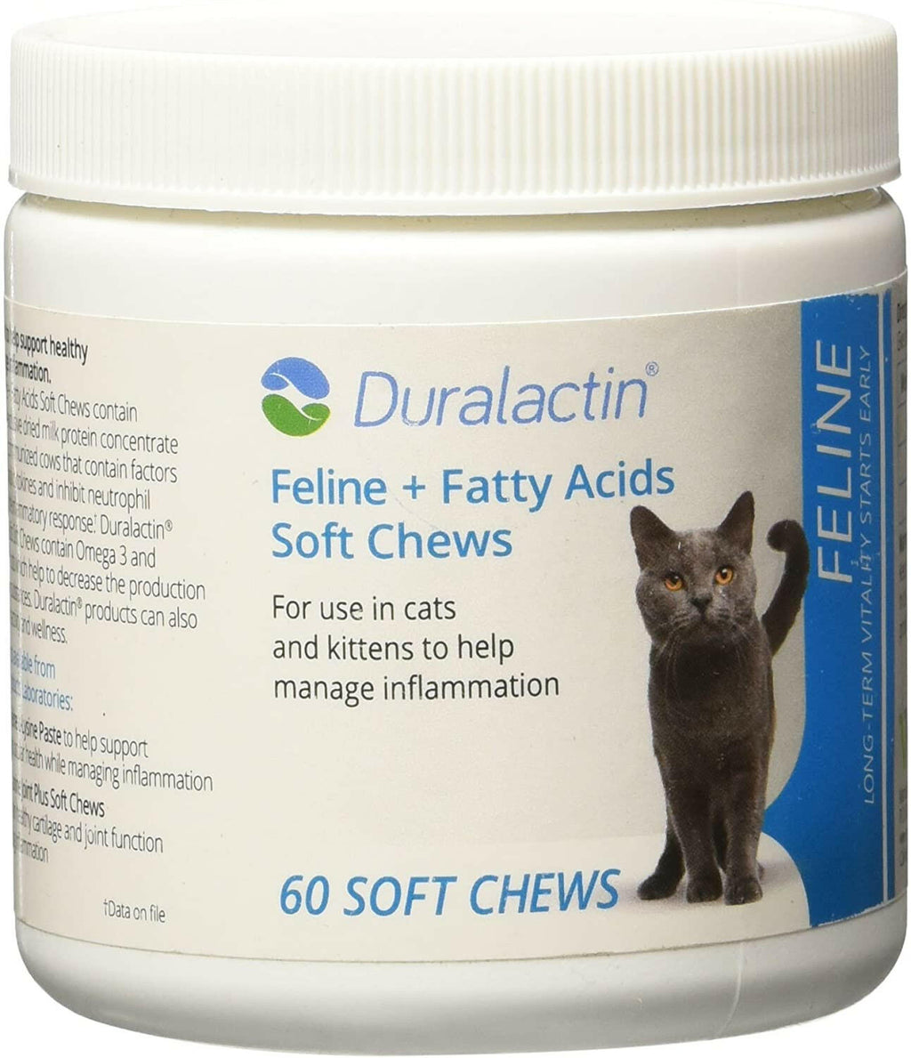 Duralactin Feline + Fatty Acids Joint Health & Inflammation Soft Chews for Cats, 60-count
