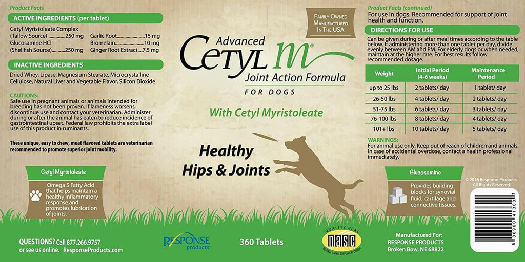 Durvet Advanced Cetyl M Joint Action Formula for Dogs (120 ct)