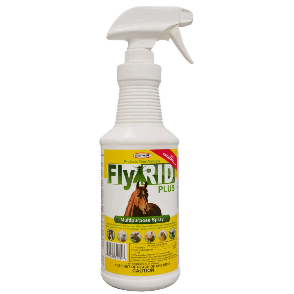 Durvet FlyRID Plus Multi-Purpose Spray (32 oz)