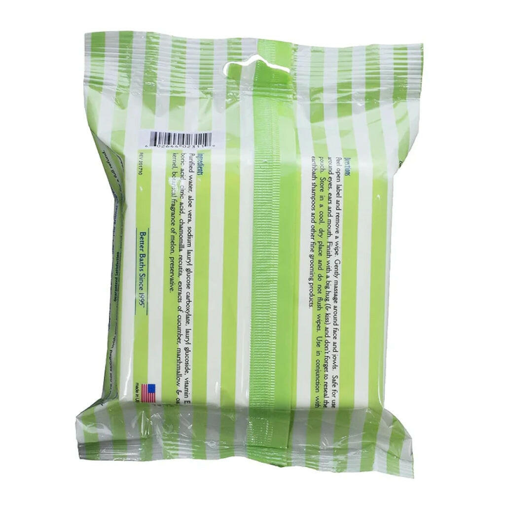 Earthbath Hypoallergenic Facial Wipes for Dogs Cats Puppies & Kittens (25 ct)