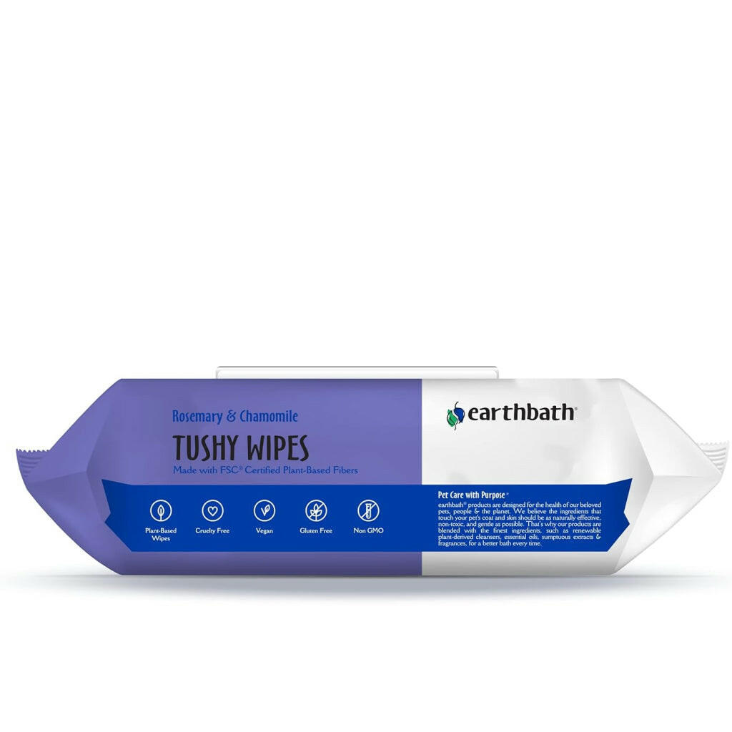Earthbath Rosemary & Chamomile Tushy Wipes for Dogs & Cats