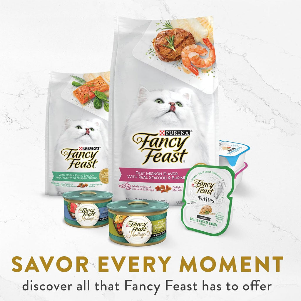 Fancy Feast Appetizers Grain-Free White Meat Chicken & Shredded Beef Appetizer in Savory Broth Wet Cat Food, 1.1-oz tray, case of 10