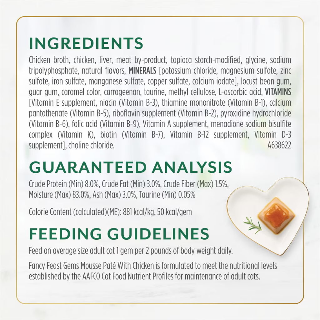 Fancy Feast Gems Mousse Pate Chicken & Gravy Halo Wet Cat Food (2 oz x 16 trays)
