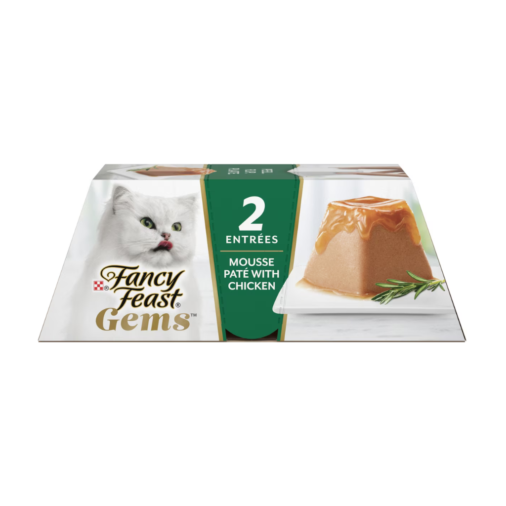 Fancy Feast Gems Mousse Pate Chicken & Gravy Halo Wet Cat Food (2 oz x 16 trays)