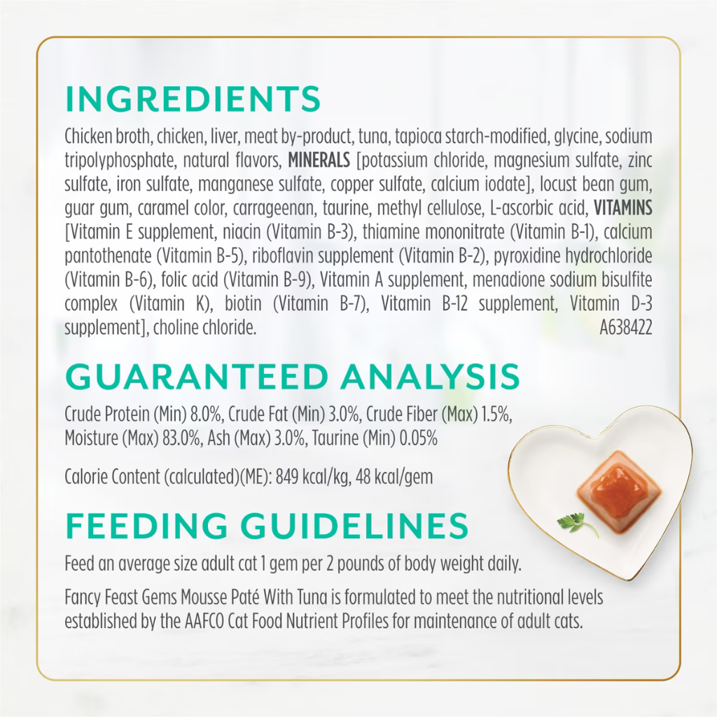 Fancy Feast Gems Mousse Pate Tuna & Gravy Halo Wet Cat Food (2 oz x 16 trays)