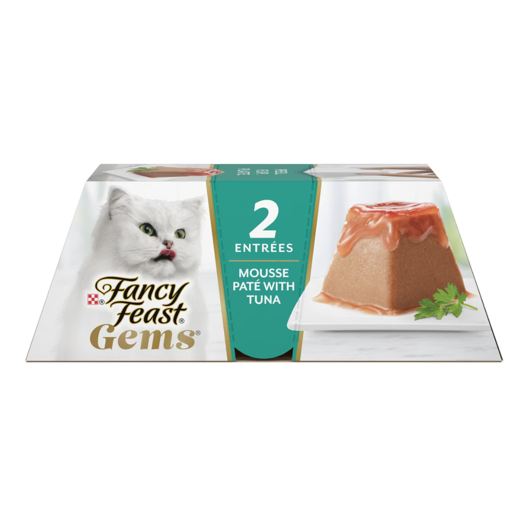 Fancy Feast Gems Mousse Pate Tuna & Gravy Halo Wet Cat Food (2 oz x 16 trays)