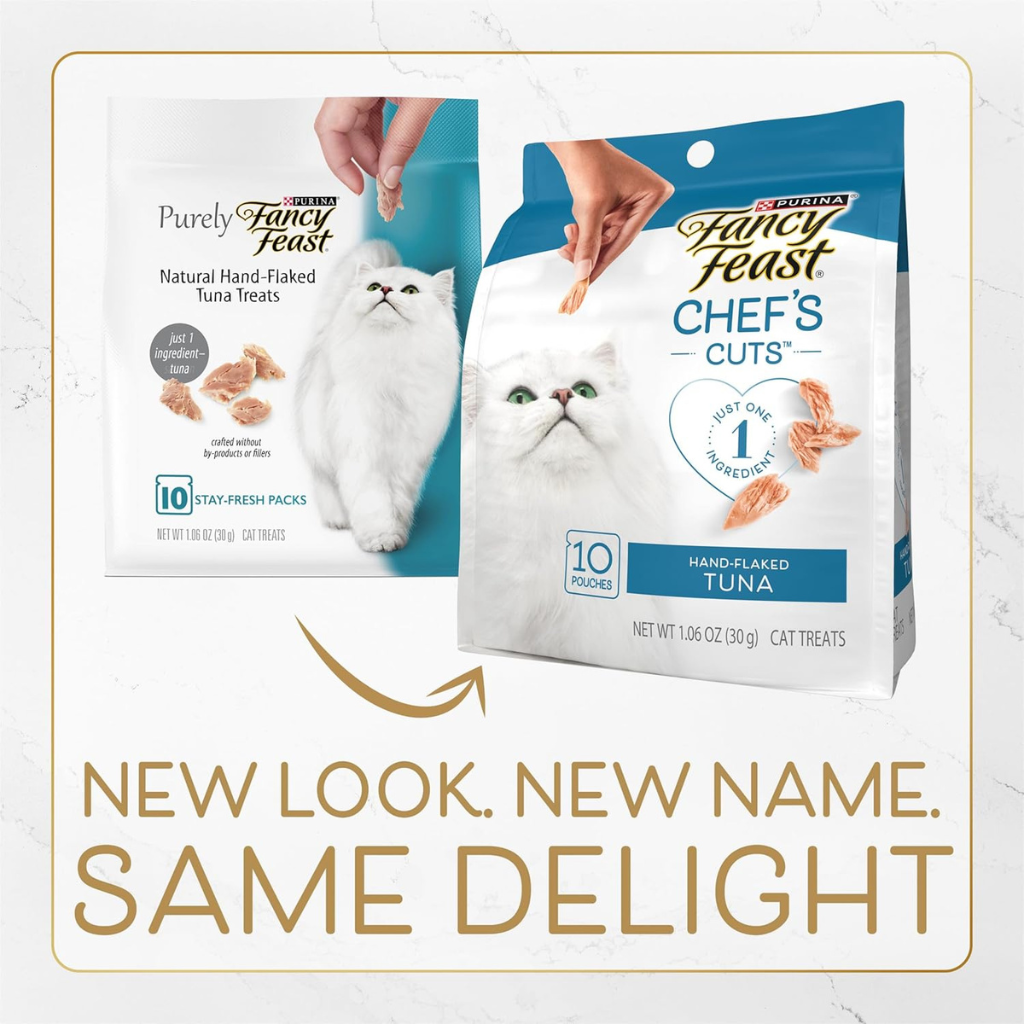 Fancy Feast Purely Natual Hand-Flaked Tuna Cat Treats (10 pouches)