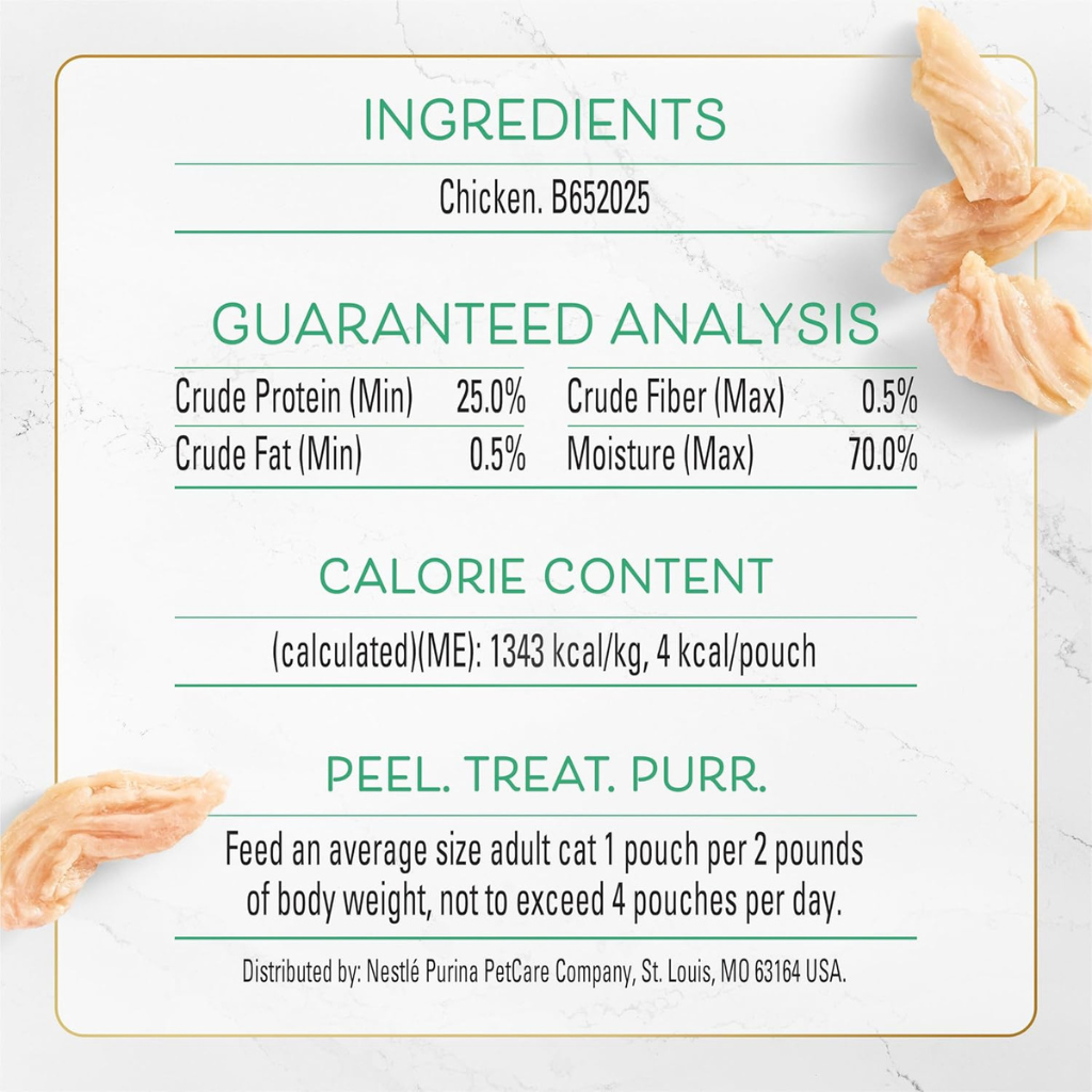 Fancy Feast Purely Natual Hand-Selected Chicken Cat Treats (10 pouches)