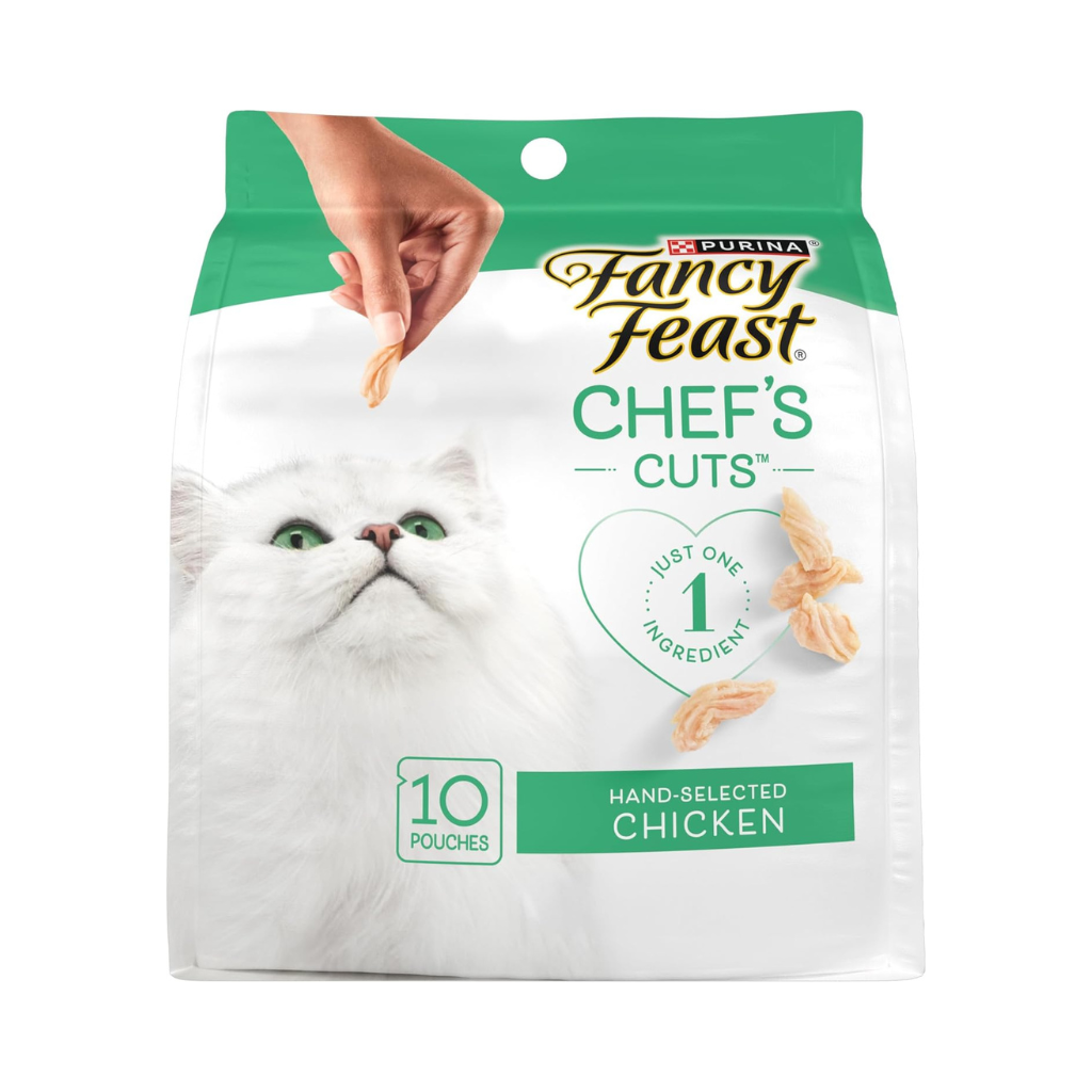 Fancy Feast Purely Natual Hand-Selected Chicken Cat Treats (10 pouches)