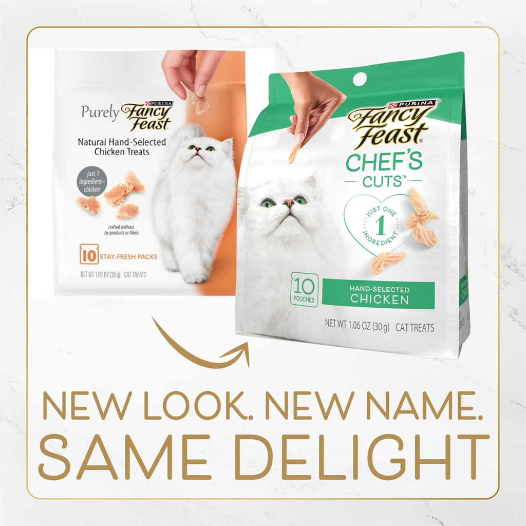 Fancy Feast Purely Natual Hand-Selected Chicken Cat Treats (10 pouches)
