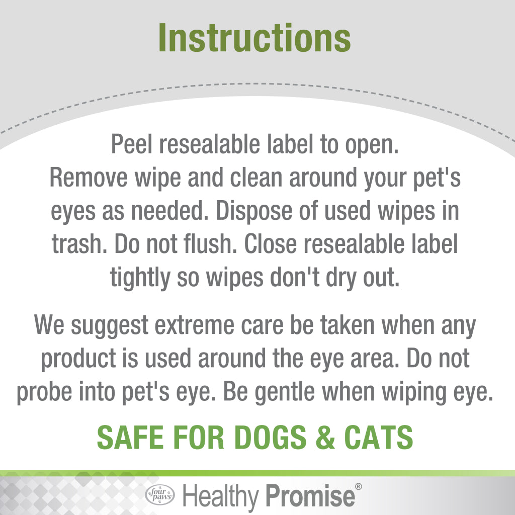 Four Paws Healthy Promise Eye Wipes For Cat & Dog  (35 ct)